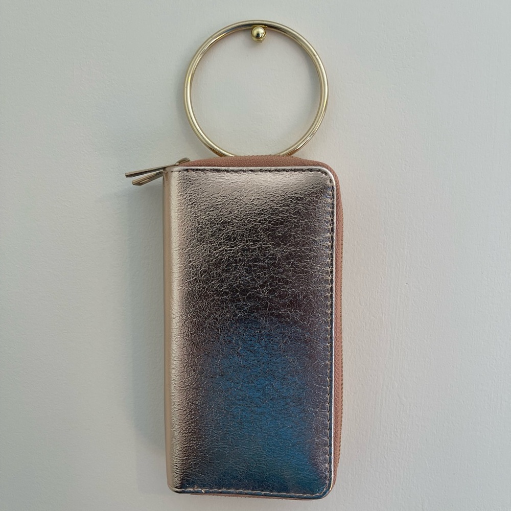 Rose Gold Fashion Clutch with gold details